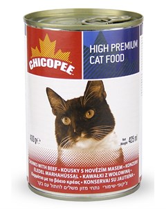 Влажный корм для кошек Chunks с кусочками говядины в соусе 0 4 кг Chicopee