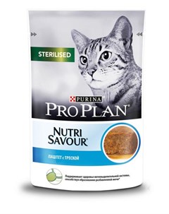 Влажный корм для кошек Nutrisavour Sterilised паштет с треской 0 085 кг Purina pro plan
