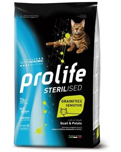 Сухой корм для кошек Sterilised беззерновой с перепелкой и картофелем 0 4 кг Prolife
