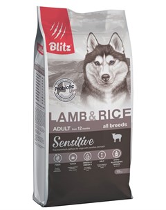 Сухой корм для собак Adult Lamb Rice 15 кг Blitz