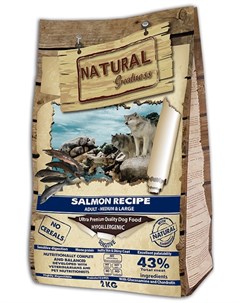 Сухой корм для собак Salmon Recipe Adult Medium Large 2 кг Natural greatness