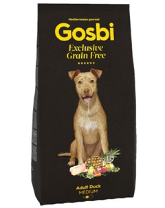 Сухой корм для собак Exclusive Grain Free Adult Duck Medium с уткой для средних пород 3 кг Gosbi