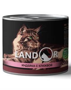 Влажный корм для кошек Turkey With Cranberries для стерилизованных индейка с клюквой 0 2 кг Landor