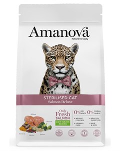 Сухой корм для кошек Sterilized с лососем делюкс 1 5 кг Amanova