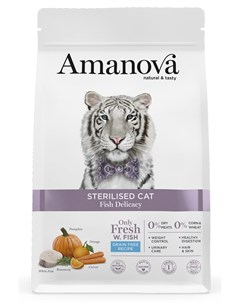 Сухой корм для кошек GF Sterilized с лакомой белой рыбкой 6 кг Amanova