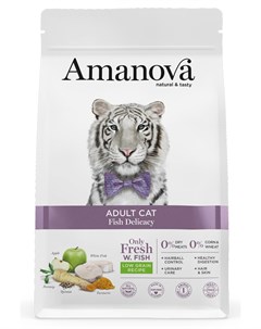 Сухой корм для кошек Adult с лакомой белой рыбкой 1 5 кг Amanova