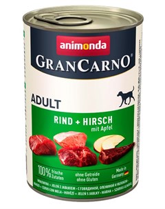 Влажный корм для собак Gran Carno Adult Original с говядиной олениной и яблоком 0 4 кг Animonda