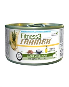 Влажный корм для собак Fitness3 No Gluten Adult Mini Duck and rice canned 0 15 кг Trainer