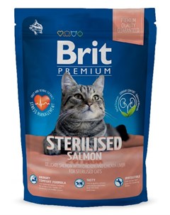Сухой корм для кошек Premium Cat Sterilised с лососем 1 5 кг Brit*