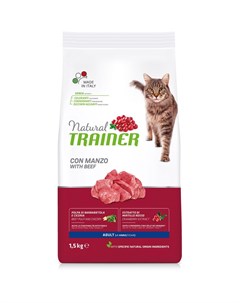 Сухой корм для кошек Natural Adult Beef 1 5 кг Trainer