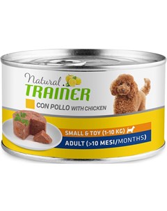 Влажный корм для собак Natural Small Toy Adult with Chicken 0 15 кг Trainer