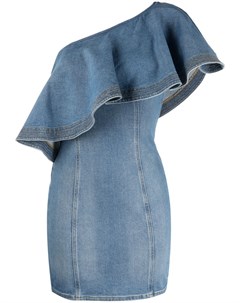 Джинсовое платье мини на одно плечо Elisabetta franchi