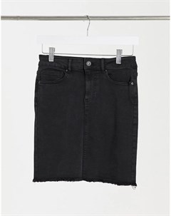 Черная джинсовая мини юбка с необработанным подолом Pieces
