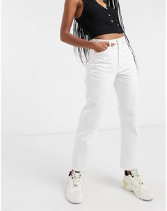 Белые прямые укороченные джинсы со средней талией из органического хлопка Favourite & other stories