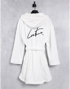 Кремовый халат с логотипом The couture club