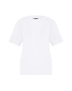 Белая футболка с логотипом Ganni