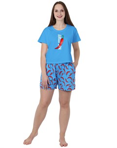 Жен пижама Перчик Голубой р 52 Оптима трикотаж