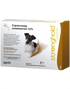 Стронгхолд капли для собак весом от 5 до 10 кг против блох ушных и чесоточных клещей гельминтов кори Zoetis