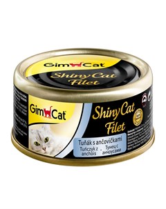 Влажный корм для кошек GimCat ShinyCat Filet с тунцом и анчоусами 0 07 кг Gimborn