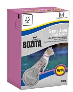 Влажный корм для кошек Feline Funktion Hair Skin кусочки в желе лосось 0 19 кг Bozita