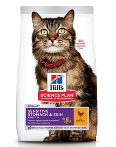 Сухой корм для кошек Science Plan Feline Adult Sensitive Stomach Skin Chicken 1 5 кг Hill`s