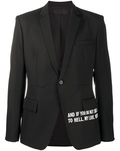 Однобортный пиджак с надписью Haider ackermann