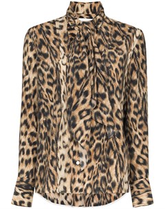Рубашка с леопардовым принтом и шарфом Victoria beckham