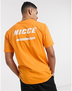 Футболка огненно оранжевого цвета с логотипом на спине Nicce