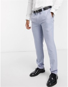 Голубые узкие брюки из переработанного льна Viggo