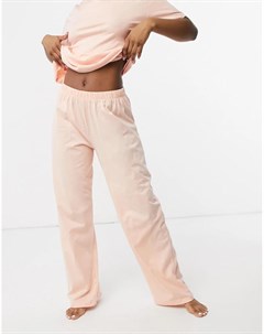 Комбинируемые пижамные брюки персикового цвета прямого кроя Asos design