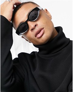 Овальные солнцезащитные очки в черной оправе средней величины с дымчатыми стеклами Asos design