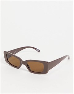 Солнцезащитные очки кошачий глаз в квадратной коричневой оправе Asos design