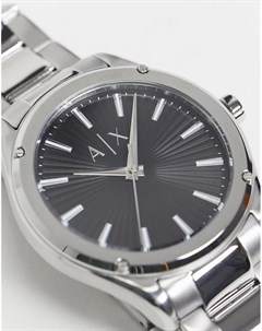 Серебристые часы браслет с черным циферблатом Fitz AX2800 Armani exchange