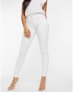 Белые зауженные джинсы с завышенной талией Halle True religion