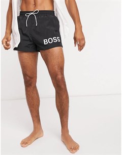 Черные короткие шорты для плавания с логотипом Boss Boss bodywear