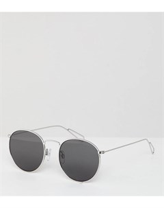 Круглые солнцезащитные очки в серебристой оправе Weekday