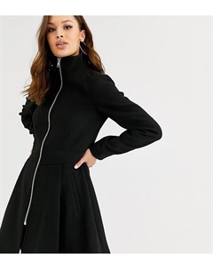 Черное свободное пальто с молнией ASOS DESIGN Tall Asos tall