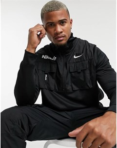 Флисовый джемпер черного цвета с короткой молнией Air Nike