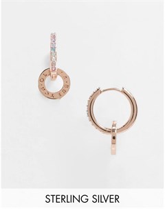 Серьги кольца с покрытием розовым золотом Olivia burton
