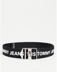 Черный ремень с логотипом Еxplorer Tommy jeans