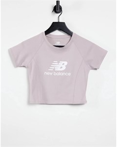 Сиреневая футболка с логотипом New balance