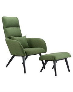 Кресло Bridjet с подставкой для ног и подушкой цвет зеленый Berg