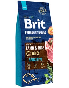 Premium By Nature Sensitive Lamb Rice для взрослых собак всех пород при аллергии с ягненком и рисом  Brit*