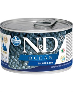 Влажный корм для собак N D Ocean Salmon Cod Mini с лососем и треской для маленьких пород 0 14 кг Farmina