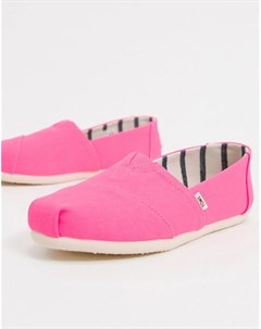 Неоново розовые парусиновые туфли Toms