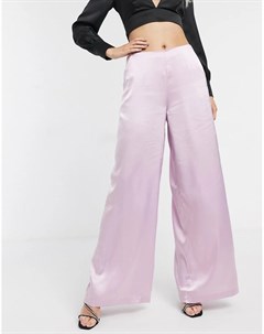 Светло розовые атласные широкие брюки Unique 21 Unique21