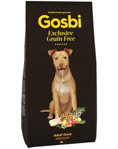 Exclusive Grain Free Adult Medium Duck беззерновой для взрослых собак средних пород с уткой 12 кг Gosbi