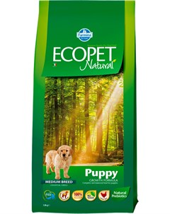 Puppy Medium для щенков средних пород с курицей 12 кг Ecopet natural