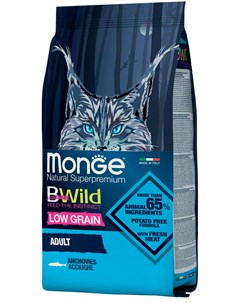 Bwild Low Grain Cat Anchovies низкозерновой для взрослых кошек с анчоусами 1 5 1 5 кг Monge