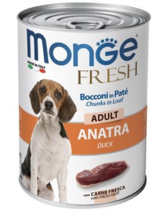 Fresh Adult Dog Chunks In Loaf для взрослых собак мясной рулет с уткой 400 гр х 24 шт Monge